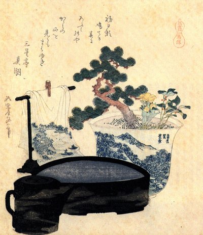 Un bassin de lavage laqué et une aiguière - Katsushika Hokusai